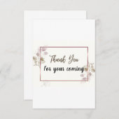 ウォーターカラーのユーカリの要素が入った感謝カード。 サンキューカード (正面/裏面)