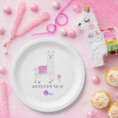ウォーターカラーのラマの子供の誕生日パーティー ペーパープレート (パーティー)