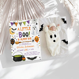 ウォーターカラーのリトルブー ハロウィンベビーシャワー 招待状