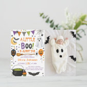 ウォーターカラーのリトルブー ハロウィンベビーシャワー 招待状 (スタンド正面)