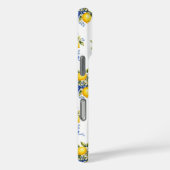 ウォーターカラーのレモンと青い花のモノグラム Case-Mate iPhoneケース (裏面 / 右)