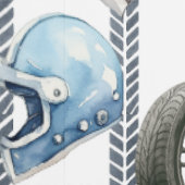 ウォーターカラーのレーシングカーとギア柄 壁紙 (縫い目)