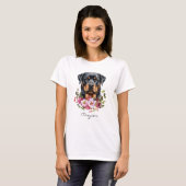 ウォーターカラーのロットワイラー Tシャツ (正面フル)