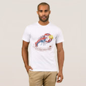 ウォーターカラーのロブスターとレモンのイタリアン Tシャツ (正面フル)