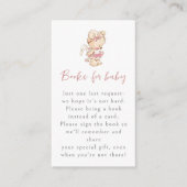 ウォーターカラーの可愛い女の子のくまのベビー絵本 エンクロージャーカード (正面)