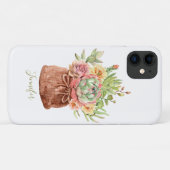 ウォーターカラーの多肉植物の花のボタニカルなオーダーメイドデザイン Case-Mate iPhoneケース (裏面(横))