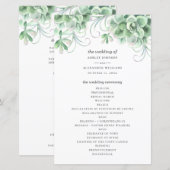 ウォーターカラーの多肉植物。グリーンなサボテンの結婚式 (正面/裏面)