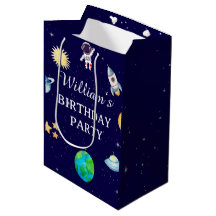 ウォーターカラーの宇宙バースデーパーティー