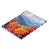 ウォーターカラーの山の景色 紅葉 ノートブック (左側)