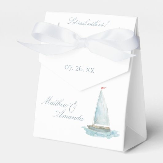 ウォーターカラーの帆船 Coastal Sailboat フェイバーボックス (正面サイド)