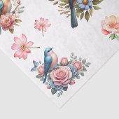 ウォーターカラーの春の花と鳥の要素 薄葉紙 (詳細)