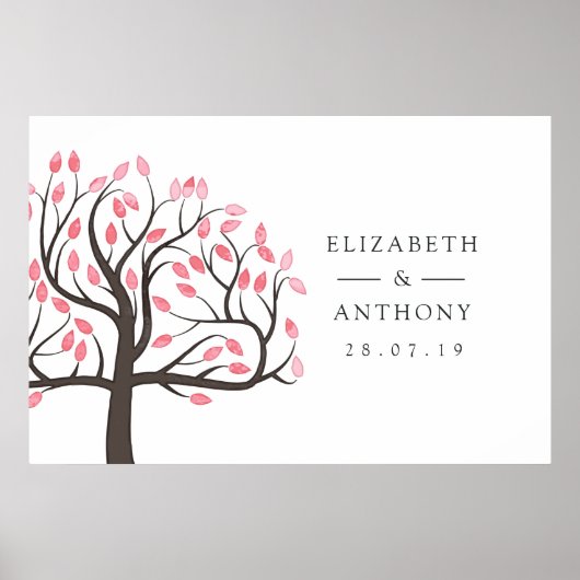 ウォーターカラーの木の結婚式 ポスター (正面)