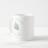 ウォーターカラーの松の森 クリスマス コーヒーマグカップ (正面左)