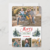 ウォーターカラーの松林の写真テンプレート クリスマス (正面)