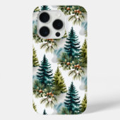 ウォーターカラーの松模様 高級感のある冬のデザイン Case-Mate iPhoneケース (裏面)