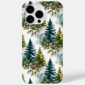 ウォーターカラーの松模様 高級感のある冬のデザイン Case-Mate iPhoneケース (裏面)