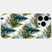 ウォーターカラーの松模様 高級感のある冬のデザイン Case-Mate iPhoneケース (裏面 (横))