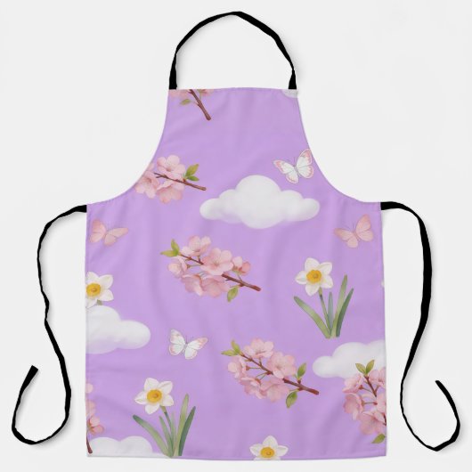 ウォーターカラーの桜 エプロン (正面)
