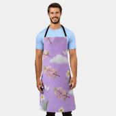 ウォーターカラーの桜 エプロン (着用した状態)