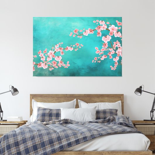 ウォーターカラーの桜 キャンバスプリント (インサイチュ (寝室))