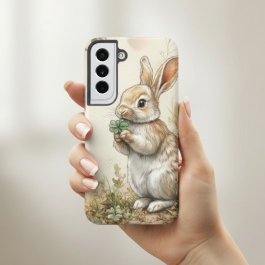 ウォーターカラーの森のウサギの自然 SAMSUNG GALAXYケース