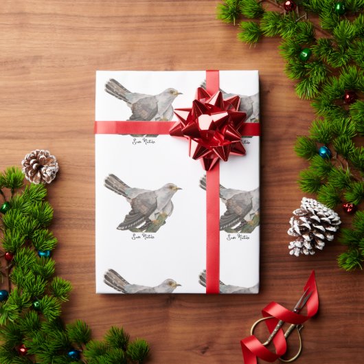 ウォーターカラーの森の鳥たち ラッピングペーパー (クリスマスギフト)