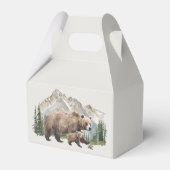 ウォーターカラーの森の「Oh Boy Bear」ベビーシャワー フェイバーボックス (裏面サイド)