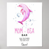 ウォーターカラーの海のイルカ - momosa bar ポスター (正面)