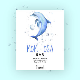 ウォーターカラーの海のイルカ - momosa bar ポスター