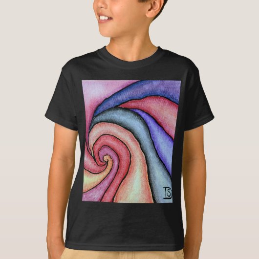 ウォーターカラーの渦巻き Tシャツ (正面)