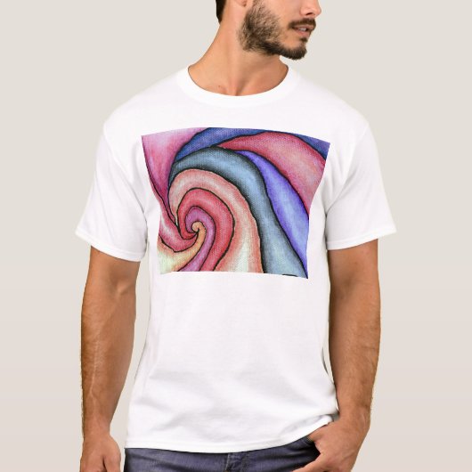 ウォーターカラーの渦巻き Tシャツ (正面)