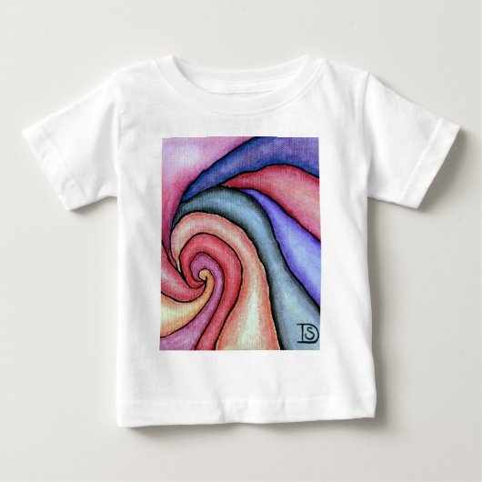 ウォーターカラーの渦 ベビーTシャツ (正面)