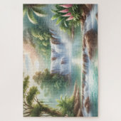 ウォーターカラーの滝ジグソーパズル ジグソーパズル (縦)