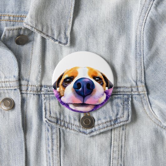 ウォーターカラーの犬 缶バッジ (インサイチュ)