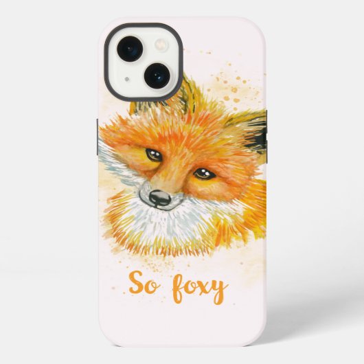 ウォーターカラーの狐 So Foxy iPhoneケース (裏面)