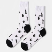 ウォーターカラーの猫のソックス クレイジー ソックス (左)