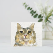 ウォーターカラーの猫 ポストカード (スタンド正面)