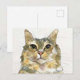 ウォーターカラーの猫 ポストカード