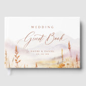 ウォーターカラーの秋の山の野の花の結婚式 ゲストブック (正面)