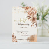 ウォーターカラーの秋の花RSVP 招待状 (スタンド正面)