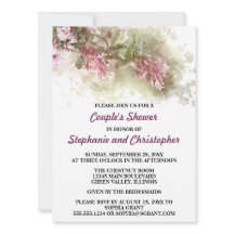 ウォーターカラーの紫のジャスミンの結婚式のカップルのシャワー