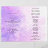 ウォーターカラーの紫の結婚式。ラベンダーのプログラムを折りました (裏面)