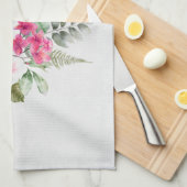 ウォーターカラーの美しいヒョウ頭ポートレート キッチンタオル (四つ折り)