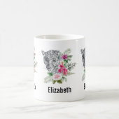 ウォーターカラーの美しいヒョウ頭ポートレート コーヒーマグカップ (中央)