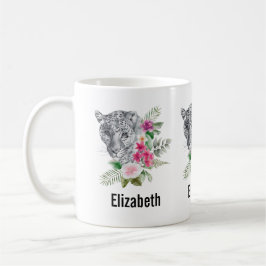 ウォーターカラーの美しいヒョウ頭ポートレート コーヒーマグカップ