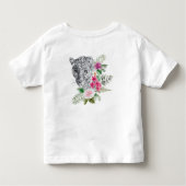 ウォーターカラーの美しいヒョウ頭ポートレート トドラーTシャツ (裏面)