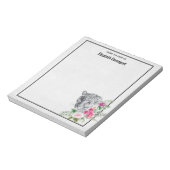 ウォーターカラーの美しいヒョウ頭ポートレート ノートパッド (回転)