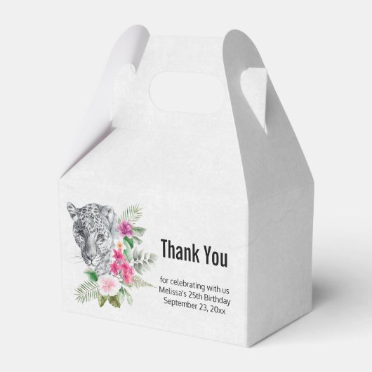 ウォーターカラーの美しいヒョウ頭ポートレート フェイバーボックス (正面サイド)