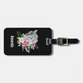 ウォーターカラーの美しいヒョウ頭ポートレート ラゲッジタグ (正面横)