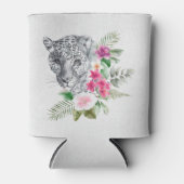 ウォーターカラーの美しいヒョウ頭ポートレート 缶クーラー (正面)